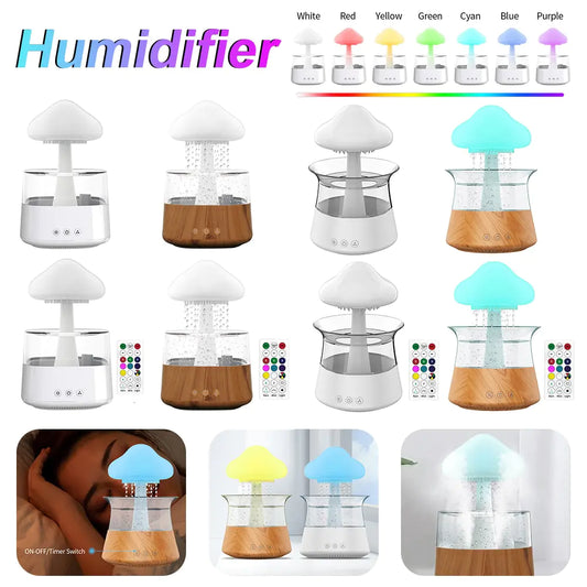 Mushroom Air Humidifier Rain Cloud Night